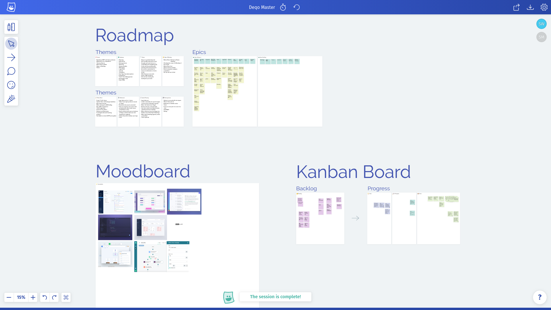 New product development board.